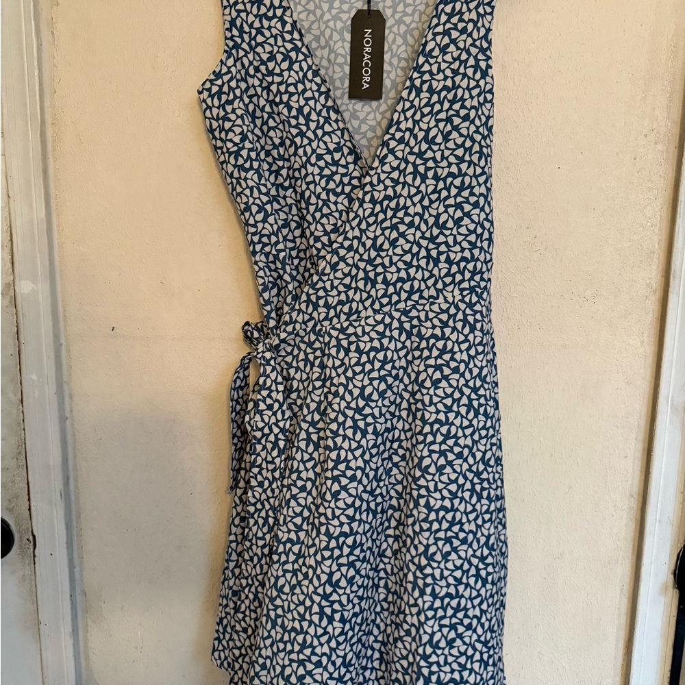 Blue and White Floral Mini Dress